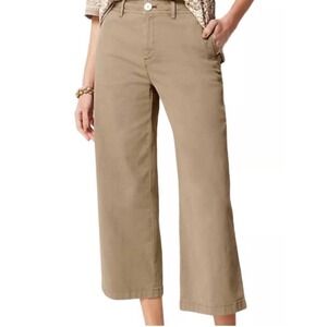 J. Jill Womens Tan Khaki Wide Leg Crop Pants Stretch Cotton Size 6